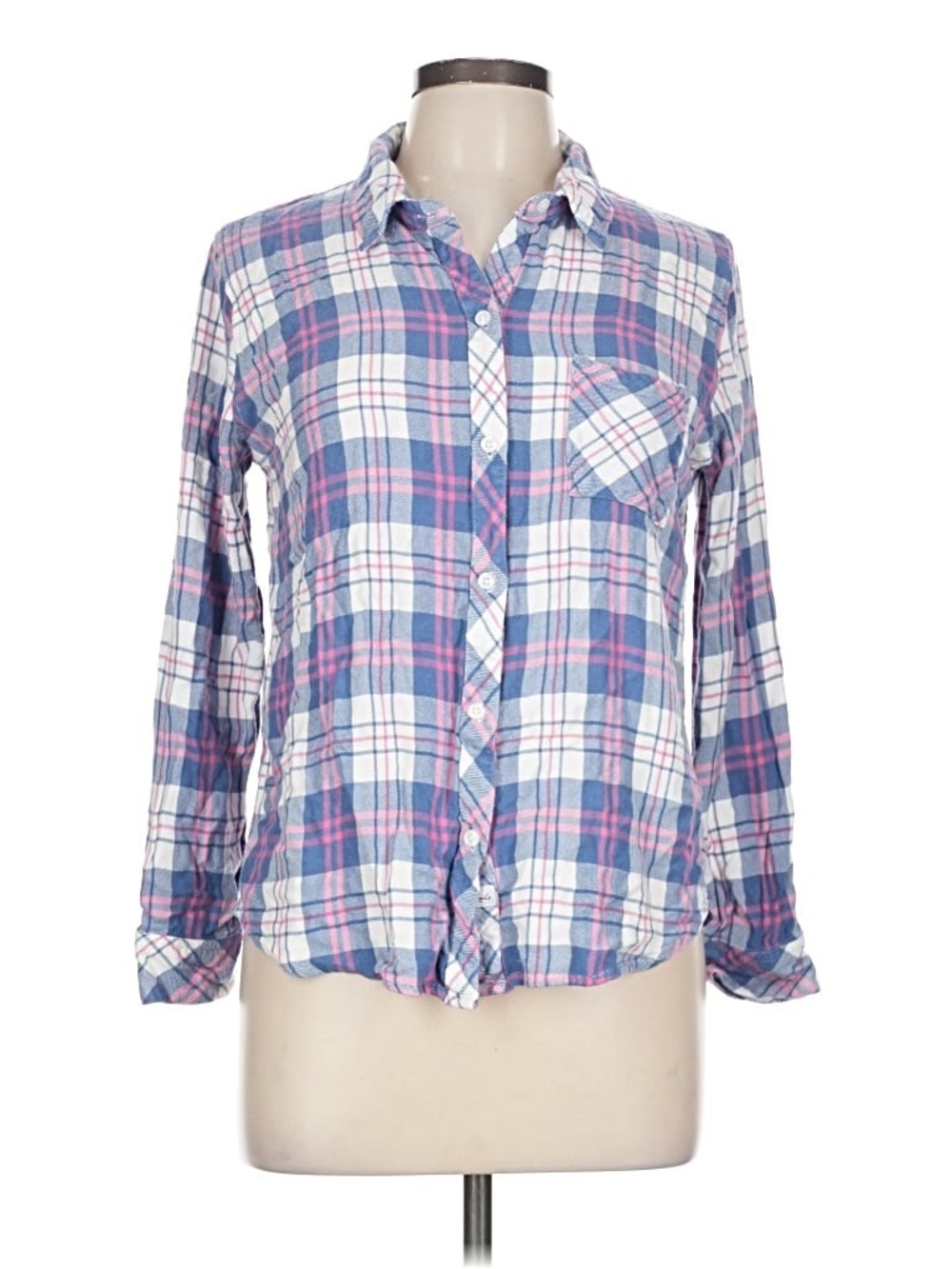 Rails Plaid Button-Up Shirt in Blue, White & Pink